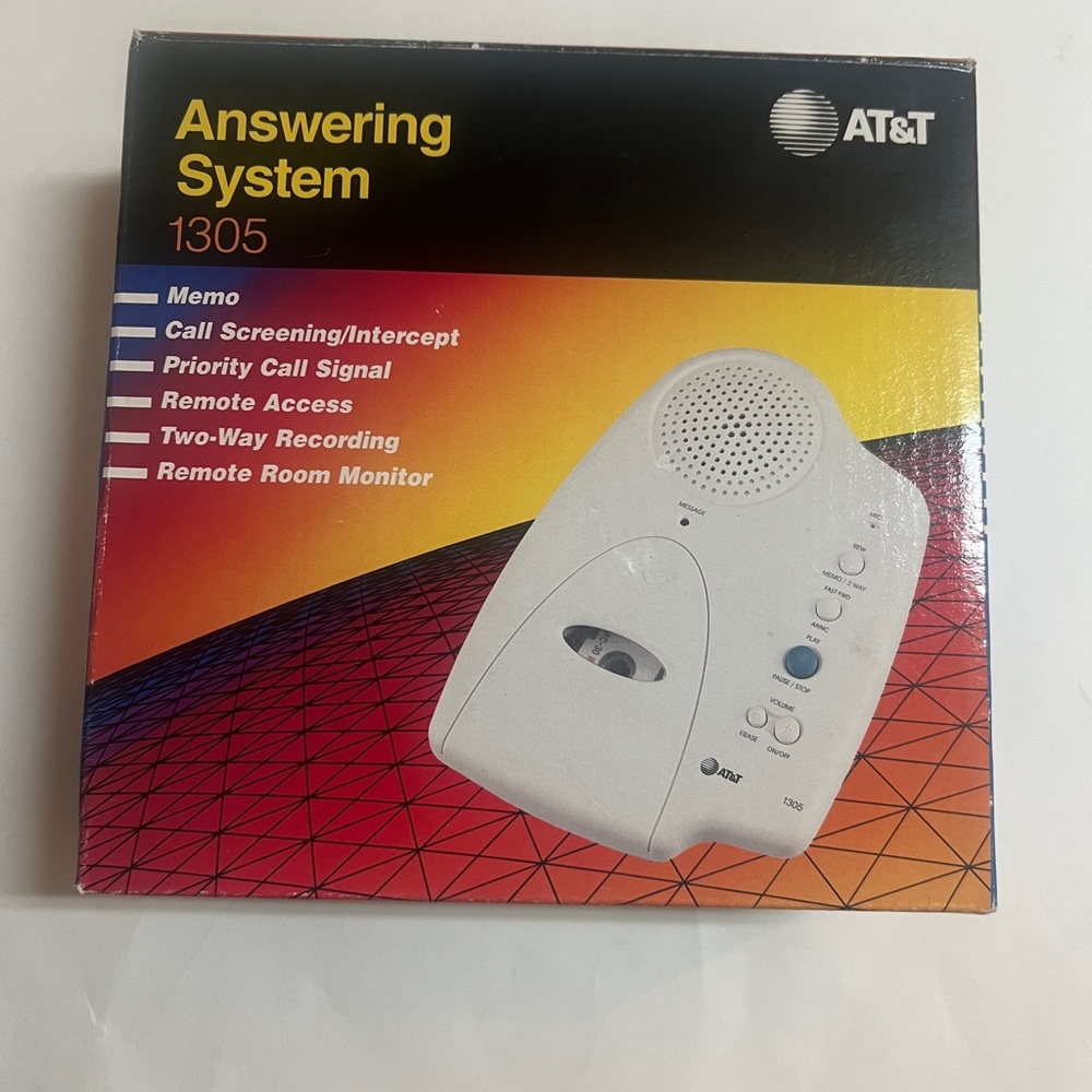Vintage AT&T Micro Cassette Answering System Model 1305 Two Way Recording 1998